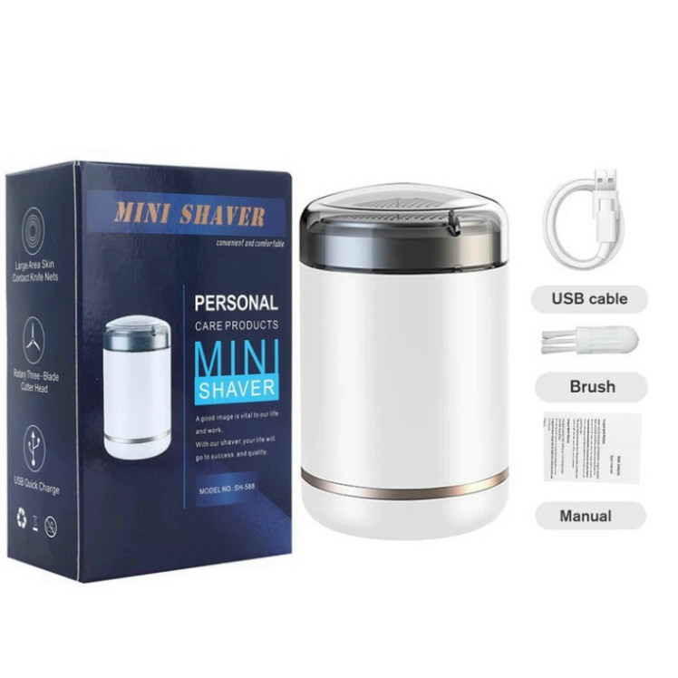 Máy cạo râu nam mini SH-588, 3 lưỡi siêu nhỏ gọn công nghệ Nhật Bản, Không trầy xước Máy Cạo Râu Mini nội địa trung (ms)