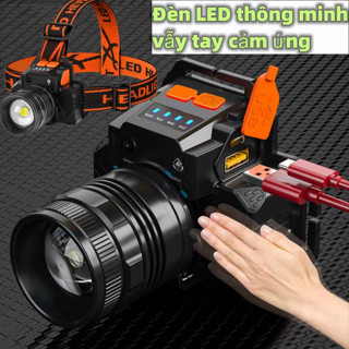 Đèn pin đội đầu một bóng loại đắt ,đèn pin đeo đầu cổng sạc USB chống nước siêu sáng