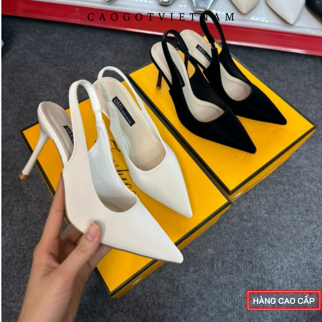 Giày cao gót 7p 9p sục mũi nhọn quai hậu chất tuyết nhung hàng cao cấp mã K8