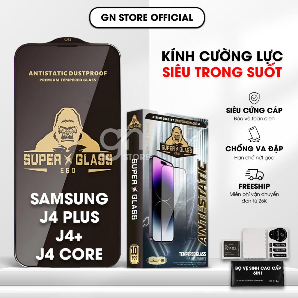 Kính cường lực Samsung J4 Core / J4 Plus / J4+ full màn, bảo vệ màn hình - GN STORE