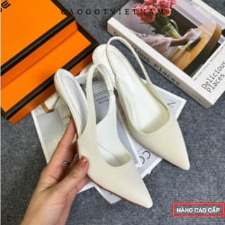 Giày cao gót 7 phân 9 phân mũi nhọn quai hậu chất tuyết nhung cao cấp mã K3