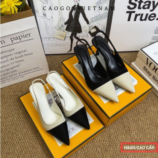 Giày cao gót mũi nhọn 7-9cm quai hậu chất tuyết nhung hàng cao cấp mã K1