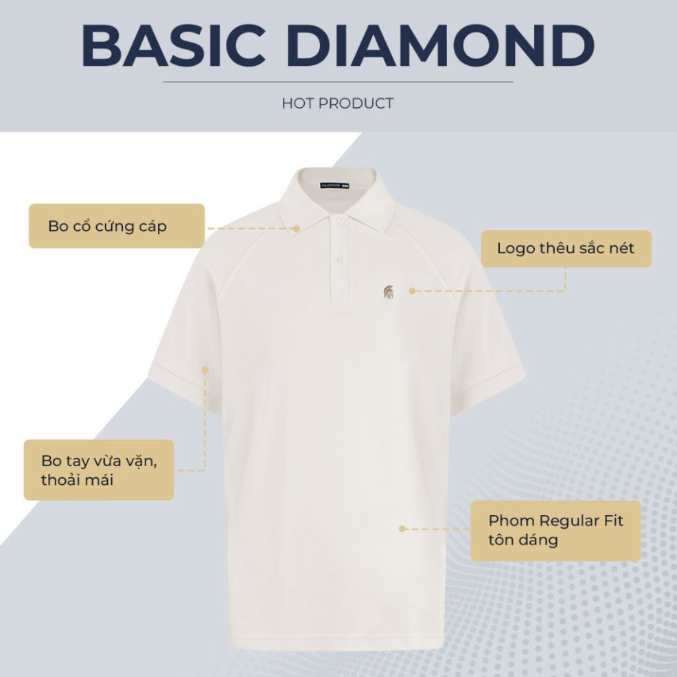 Áo polo nam cao cấp BASIC DIAMOND, chất liệu mới cotton USA thanh lịch sang trọng - POLOMANOR Hàng 2nd