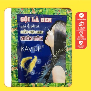 Dầu gội đen tóc 10 GÓI - Phủ bạc tại nhà đen tóc Gội là đen Kavid, nhân sâm Hàn Quốc OKAMAS