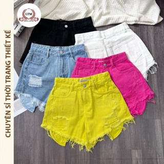 Quần shot kaki jeans ngắn tua lại thời trang nữ cao cấp -ms 143