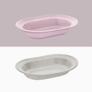 Đĩa gốm sứ oval cao cấp STAUB 25cm (màu trắng truffle/Hoa anh đào)