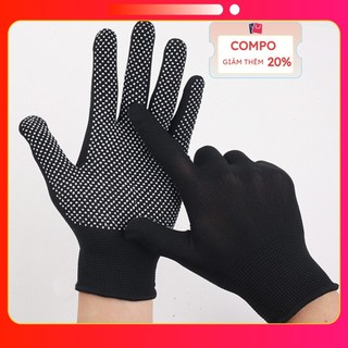   GIÁ SỈ + HỎA TỐC  SET 20 Đôi Bao Tay Lao Động Có Hạt Cao Su Chống Trơn Trượt - Găng Tay Bảo Hộ Làm Vườn 