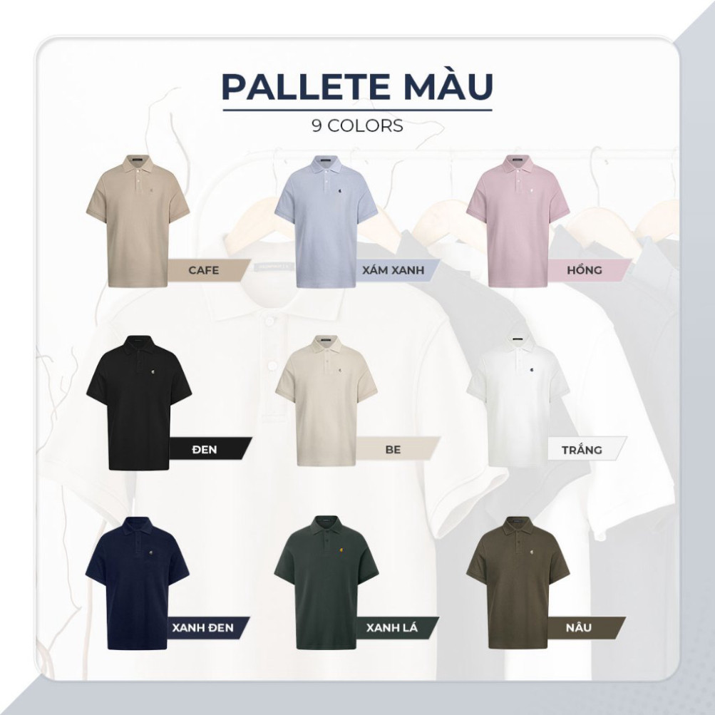 Hàng 2nd Áo polo nam BASIC SYMBOL vải cá sấu cotton interlock xuất xịn, thanh lịch, sang trọng - POLOMANOR Hàng 2nd