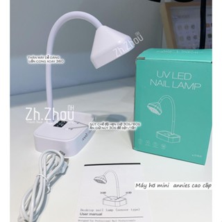 Đèn hơ mini cảm ứng tích điện 9 bóng led, đèn hơ mini để bàn xoay 360, máy hơ mini