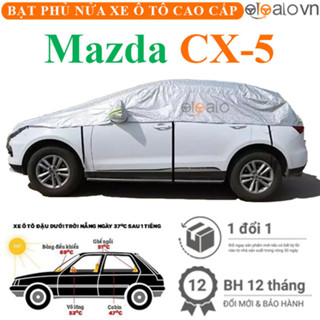Bạt phủ nửa nóc xe ô tô Mazda CX5 vải dù 3 lớp cao cấp - màu bạc