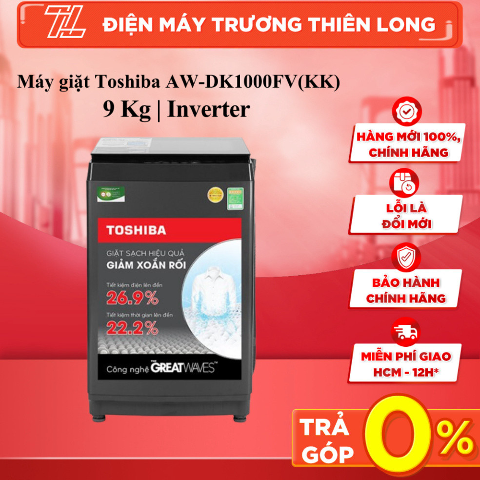 AW-DK1000FV(KK) - Máy giặt Toshiba Inverter 9.0 kg - Bảo Hành Chính Hãng