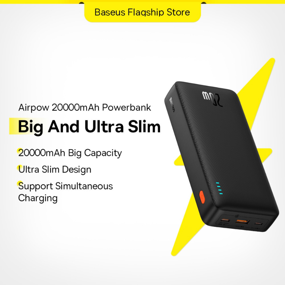 Sạc dự phòng BASEUS có sạc nhanh 20W 20000mah thích hợp cho phone xiaomi - Hàng mới về