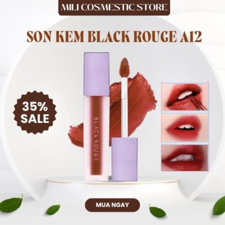 Son Black Rouge A12 Hàn Quốc màu đỏ gạch ver 2 nắp tím _HOT