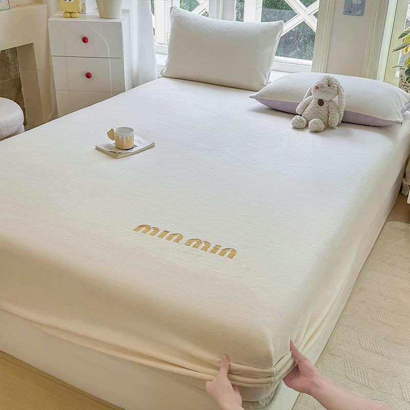 Ga Trải Giường Nhung Sữa Ga Trải Giường Nhung San Hô Một Chiếc Mùa Đông Ga Trải Giường Chống Bụi Nệm