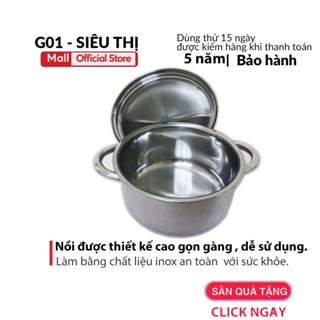 Nồi Inox đáy dày chống dính 18cm mini nhỏ gọn tiện lợi chuyên dụng nấu cháo cho bé