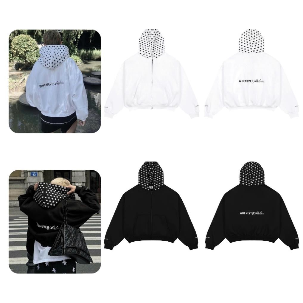 Áo khoác ZIP Hoodie WHENEVER Nỉ Bông Nữ mùa đông cặp đôi Unisex dáng boxy IN YOUR AREA Taiduc SHOP a