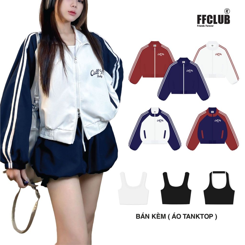 ÁO KHOÁC JACKET FORM BOXY DÂY KHÓA 2 ĐẦU Taiduc Store MIX