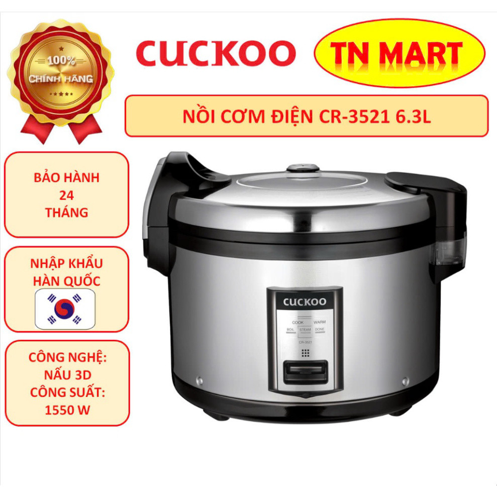 Nồi cơm điện Cuckoo CR-3521 6.3 lít nhập khẩu Hàn Quốc, chính hãng, đập hộp 100%, bảo hành 24 tháng