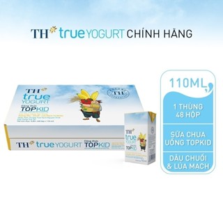 [LIVESTREAM] Thùng sữa chua uống tiệt trùng TH TOPKID hương dâu-chuối-lúa mạch tự nhiên 110ml x 48 hộp
