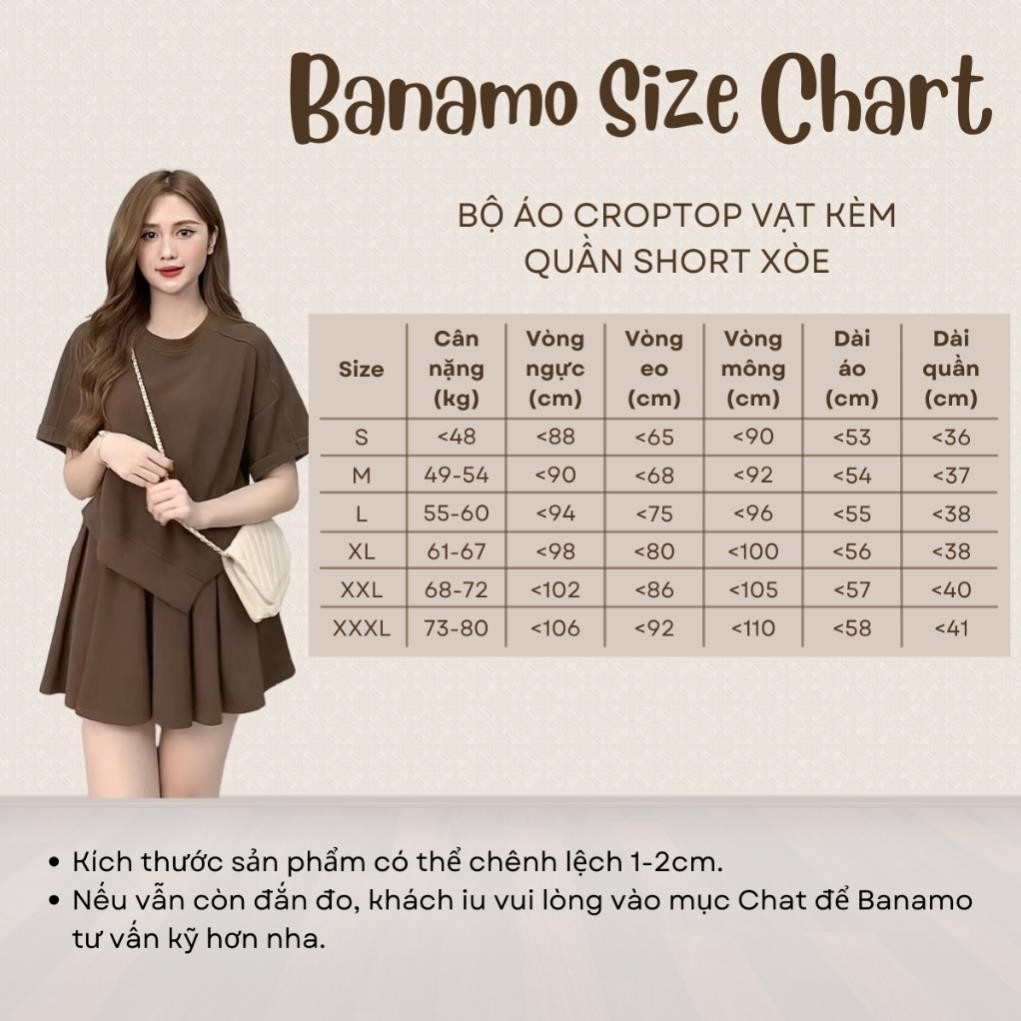 Set nữ BIGSIZE Banamo Fashion bộ áo vạt nhọn cộc tay kèm quần sooc xoè nỉ tăm 1910