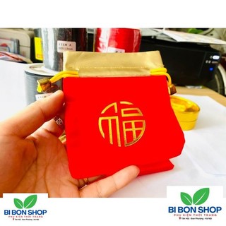 10 TÚI GẤM NHUNG ĐỎ LOẠI HÀNG ĐẶT SIZE 10*12 (BI BON SHOP)