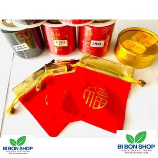 10 TÚI GẤM NHUNG ĐỎ LOẠI HÀNG ĐẶT SIZE 10*12 (BI BON SHOP)