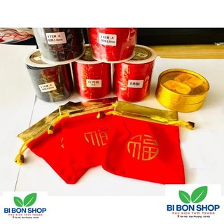 10 TÚI GẤM NHUNG ĐỎ LOẠI HÀNG ĐẶT SIZE 10*12 (BI BON SHOP)
