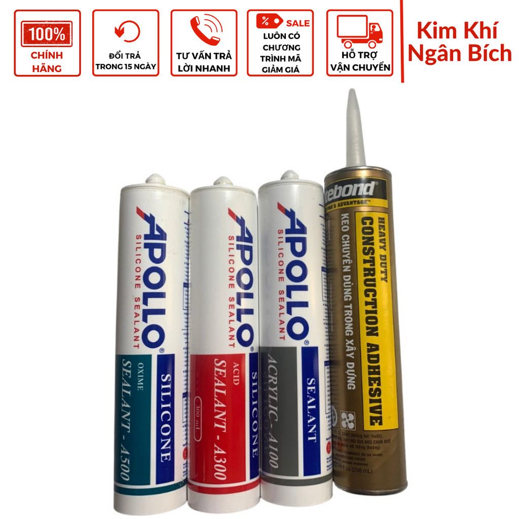 Keo silicon Apolo A500 đủ các màu , keo sữa techchem chính hãng