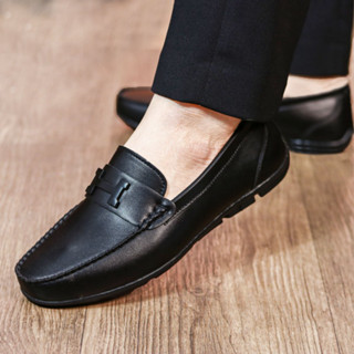 Giày Da Nam Chất Liệu Da Microfiber Cao Cấp Đế Cao Su Khâu Chắc Chắn Mã B10 Màu Đen