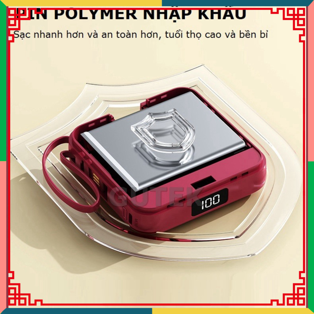 Sạc phòng ngừa 20000mah sạc nhanh pin nồng độ lớn có Sạc cáp cho laptop - Gutek YM817 (hàng chuẩn)