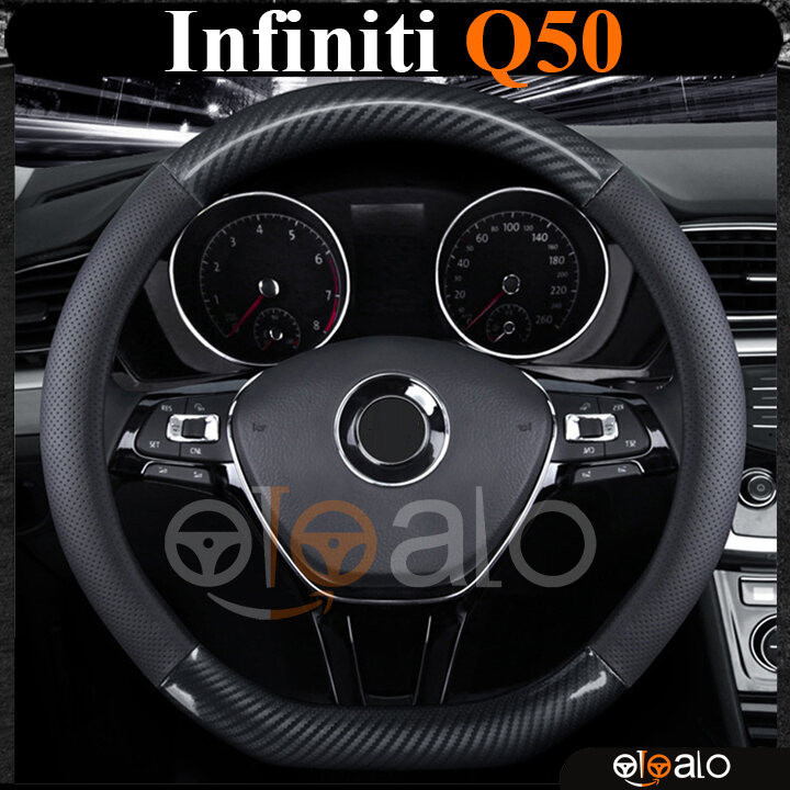 Bọc vô lăng chữ D cut Infiniti Q50 da cacbon cao cấp - PHUKIENXE