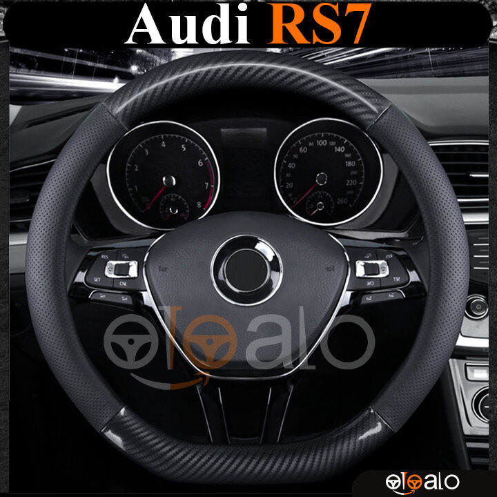 Bọc vô lăng chữ D cut Audi RS7 da cacbon cao cấp - PHUKIENXE