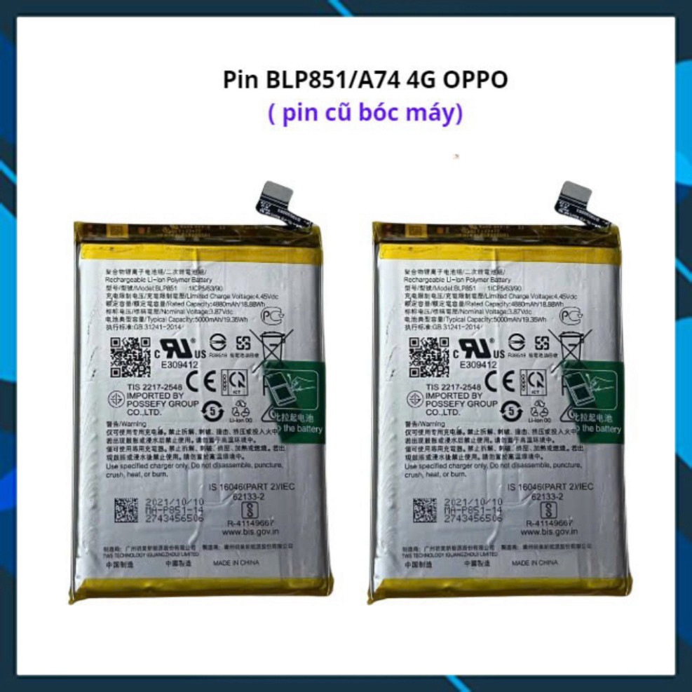 Pin blp851/a74 4g  pin bóc máy zin ,TGS