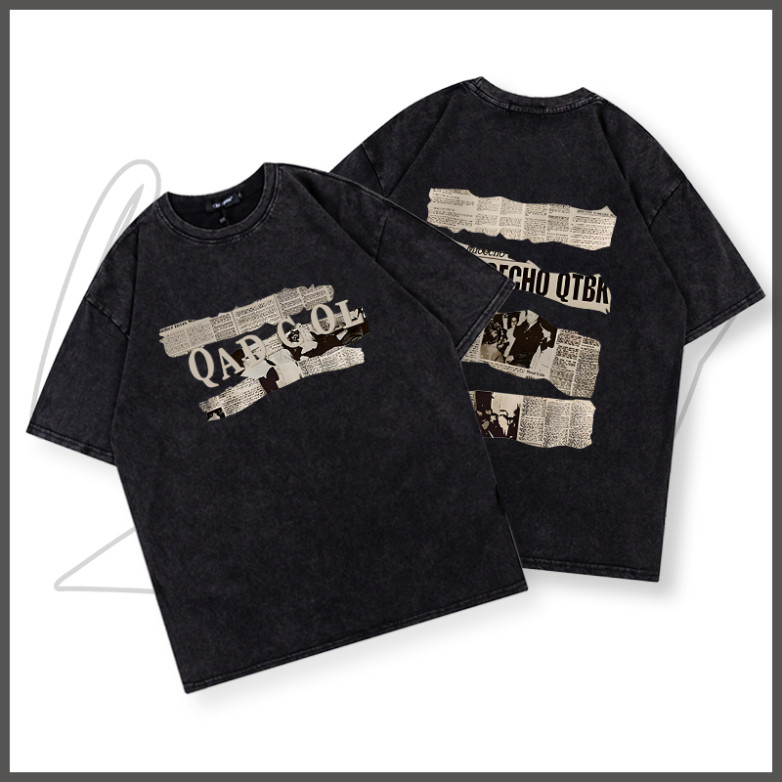 Hàng 2nd Áo thun nam BEEYANBUY Y0515 wash 100% cotton form rộng vintage unisex ulzzang Hàng 2nd