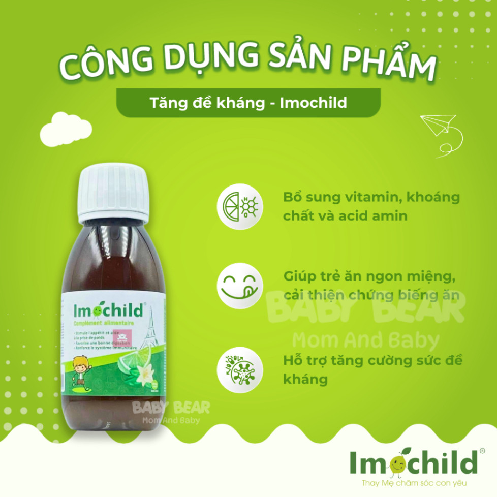 Siro Imochild Tăng Sức Đề Kháng Cho Bé - Giúp Bé Ăn Ngon, Tăng Cường Miễn Dịch, Bổ Sung Kẽm, Vitamin, Acid Amin (125ml)