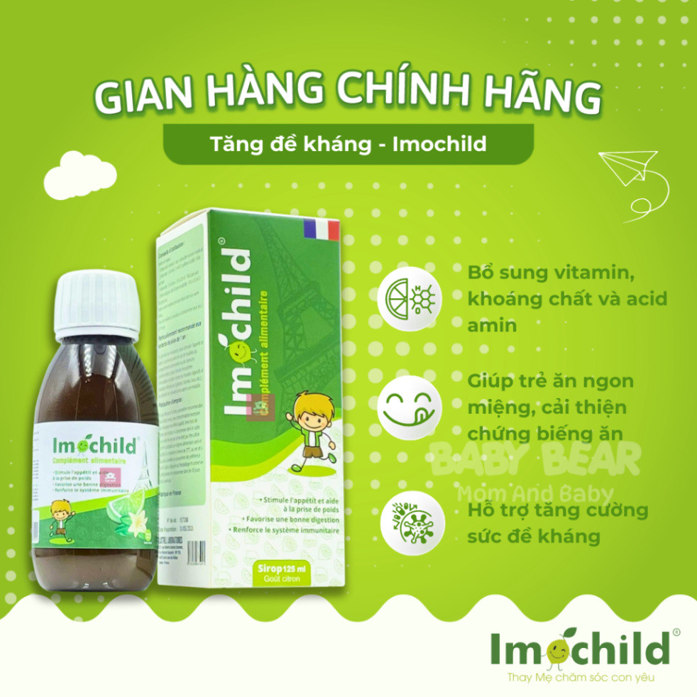 Siro Imochild Tăng Sức Đề Kháng Cho Bé - Giúp Bé Ăn Ngon, Tăng Cường Miễn Dịch, Bổ Sung Kẽm, Vitamin, Acid Amin (125ml)