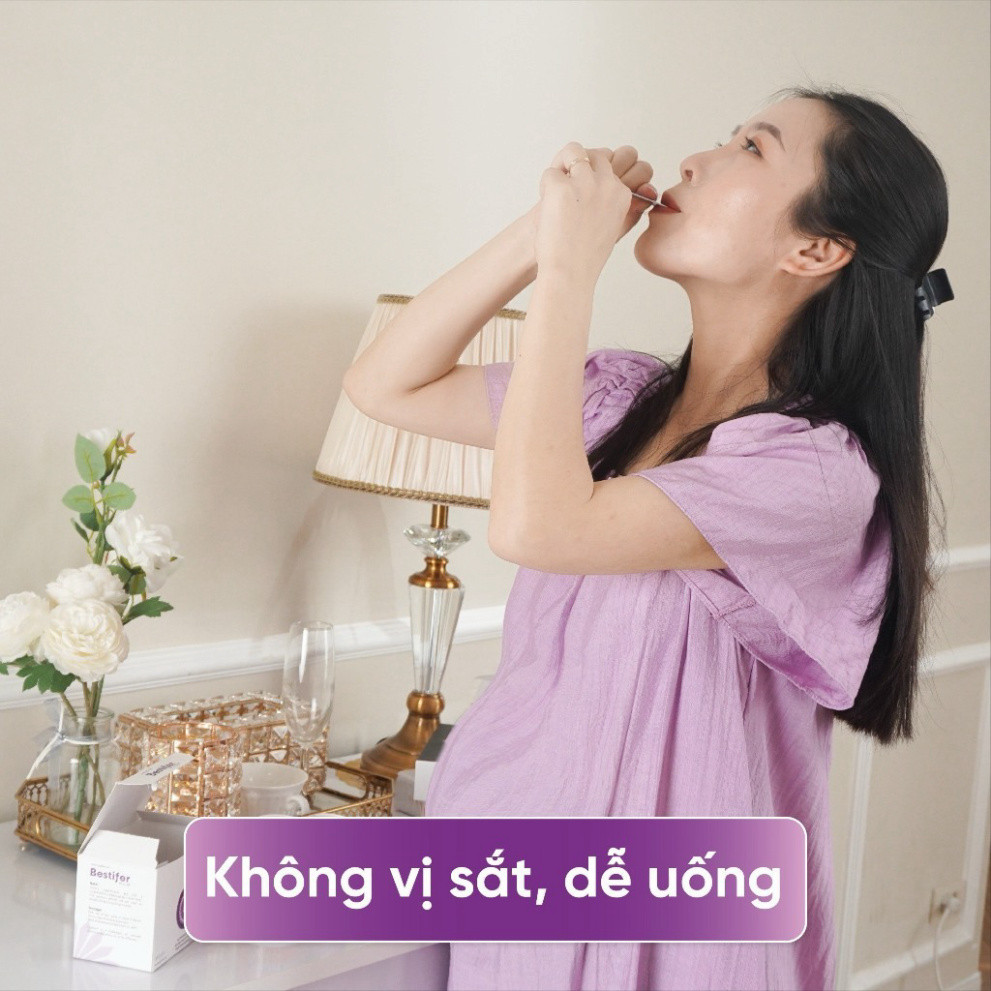 Sắt Bầu Bestifer Mom Hộp 24 Gói, Sắt Nước Cho Phụ Nữ Mang Thai Và Cho Con Bú Không Tanh