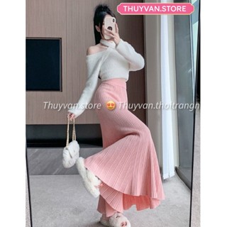  thuyvan.store | Chân váy len đuôi cá dáng dài maxi ~80-90cm NEW 2024 hàng Quảng Châu cao cấp # 9025 