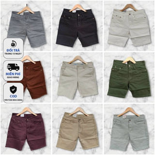 Quần Short Kaki Nam May Kiểu Jean Nhiều Màu - Quần Kaki Ngắn Chất Vải Co Giãn Thoải Mái - MAXXLOOK