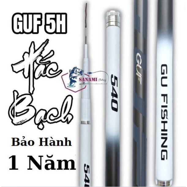 [BH 1 năm 1 lóng] Cần Câu Tay GUF Hắc Bạch 5H 28i Chuyên Câu Đài Siêu Cao Cấp CT62 - Sanami Fishing 