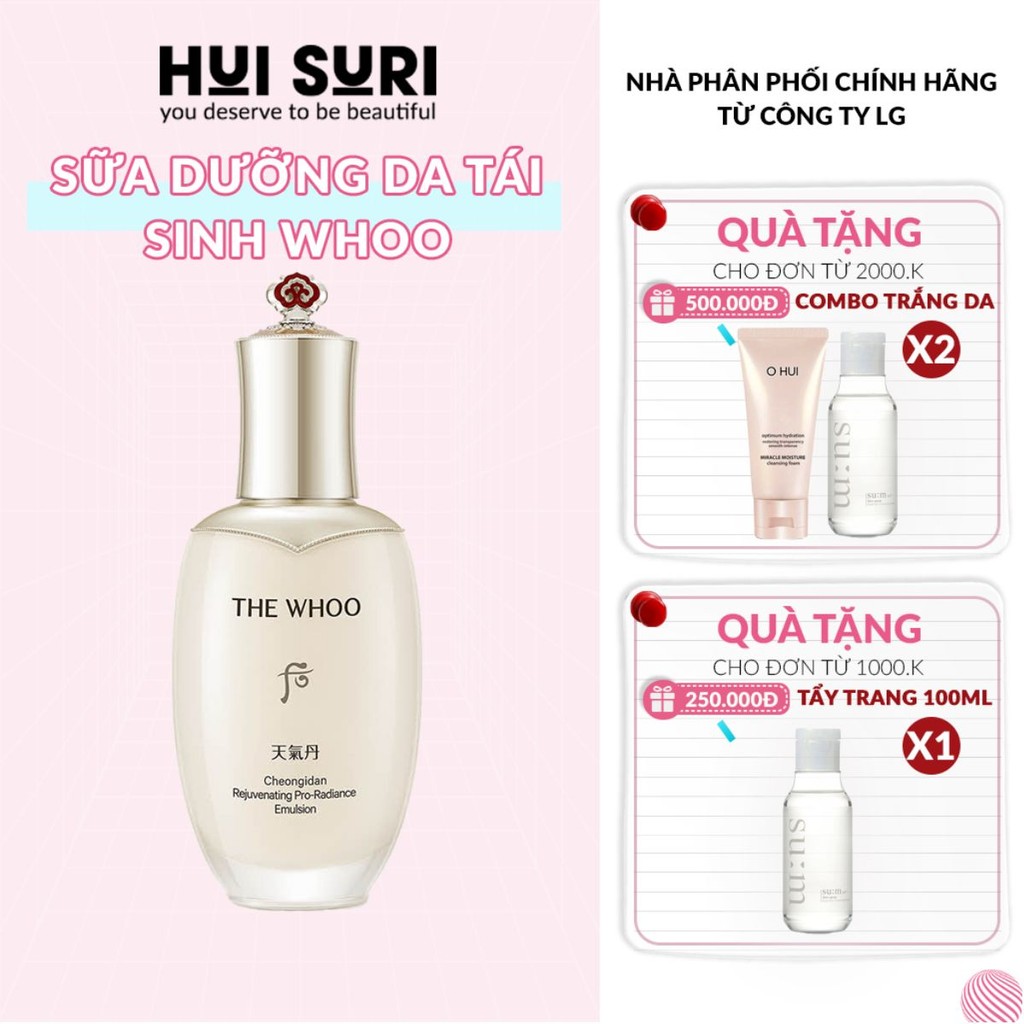 Sữa dưỡng da tái sinh Whoo Cheongidan Pro Radiant Emulsion - Huisuri