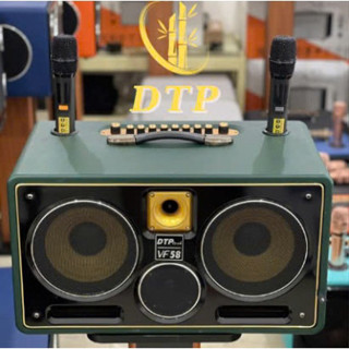 (VỪA MỞ BÁN) LOA KARAOKE XÁCH TAY DTP VF58 CÔNG SUẤT 500W, LOA KÉO KARAOKE 2 BASS 20CM KÈM 2 MICRO UHF (BH 12TH)