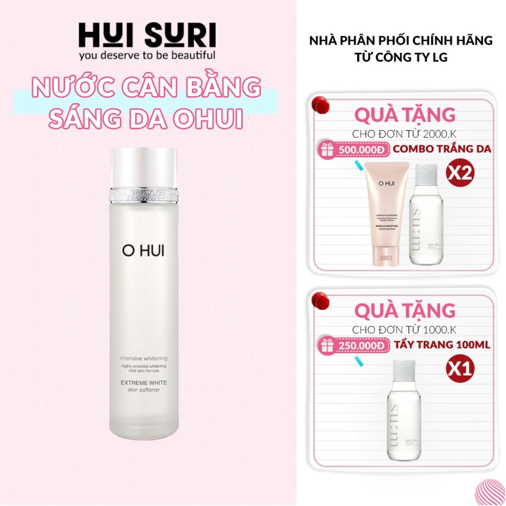 Nước Cân Bằng Làm Sáng Da Ohui Extreme White Skin Softener 150Ml - Huisuri Official