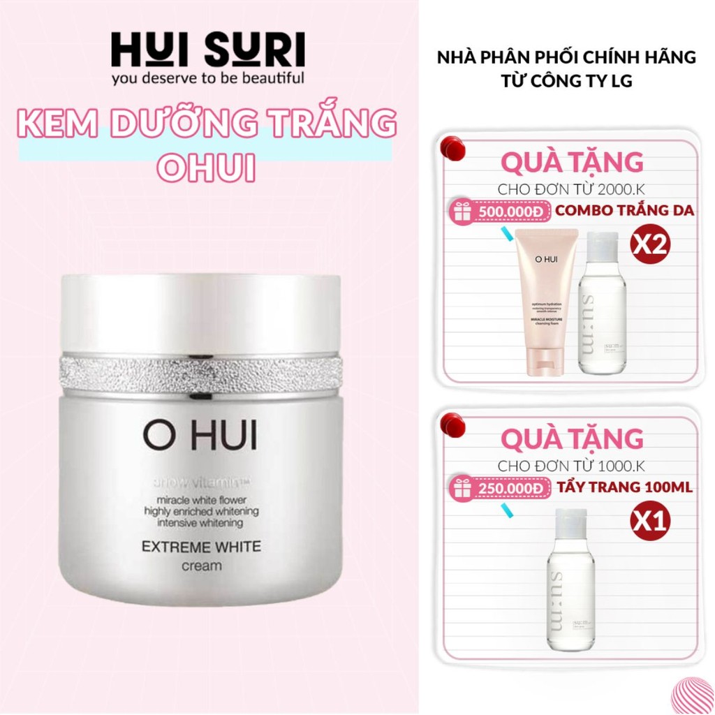 Kem dưỡng trắng OHUI EXTREM WHITE CREAM 50ML - Huisuri Official