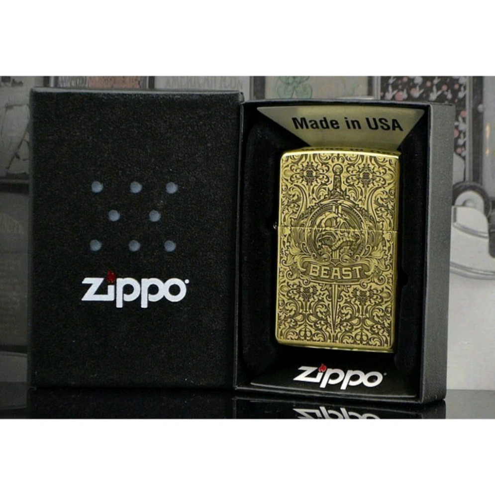 Vỏ Zippo Chính Hãng Mỹ Đồng Khối - Vỏ Zippo Amor Chủ Đề  (KHÔNG BAO GỒM  NHIÊN LIỆ