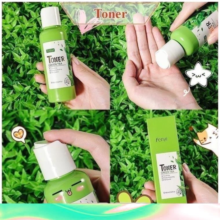 Nước hoa hồng chiết xuất Trà Xanh Fenyi Green Tea Toner giảm mụn tiêu viêm xs247
