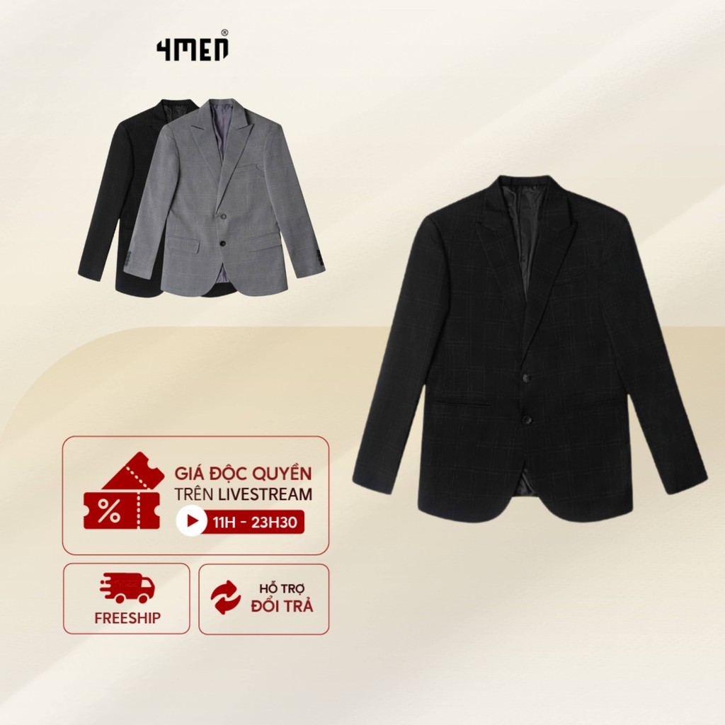 Áo Vest Nam Slimfit 4MEN AV038 tôn dáng, sang trọng, vải mềm bóng đẹp, co giãn, dày dặn, công sở