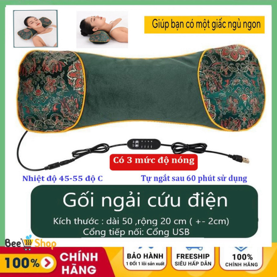 Gối Ngải Cứu Cắm Điện Làm ấm, Gối Massage Cổ Vai GáyThảo Dược Hương Thơm Thảo Mộc Tạo Cảm Giác Êm ái