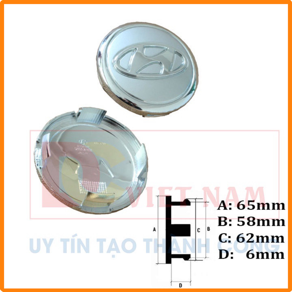 1 chiếc Logo chụp mâm, ốp lazang bánh xe ô tô Hyundai đường kính 65mm mã HY-65B - HÀNG CÓ SẴN [CHÍNH