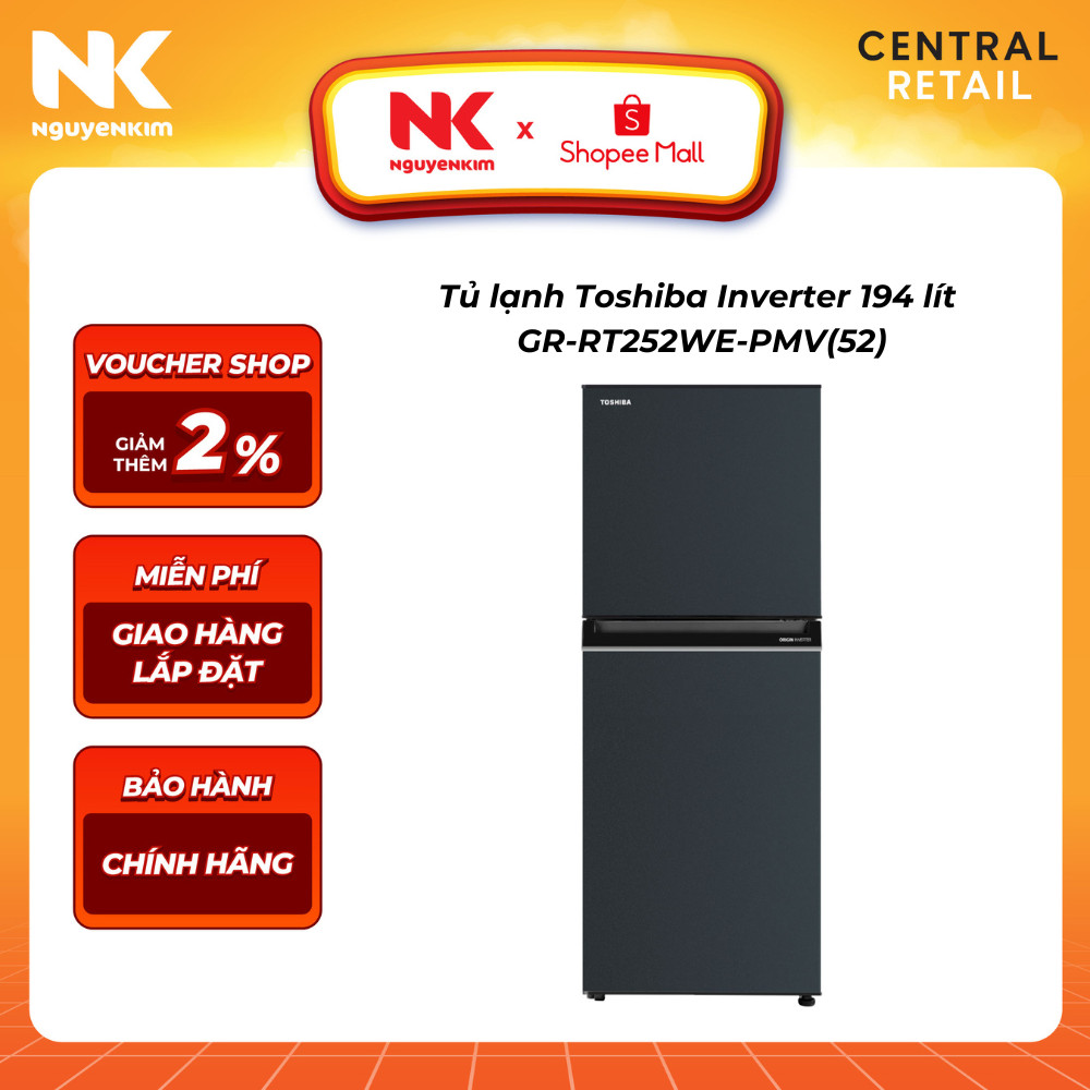 Tủ lạnh Toshiba Inverter 194 lít GR-RT252WE-PMV(52)